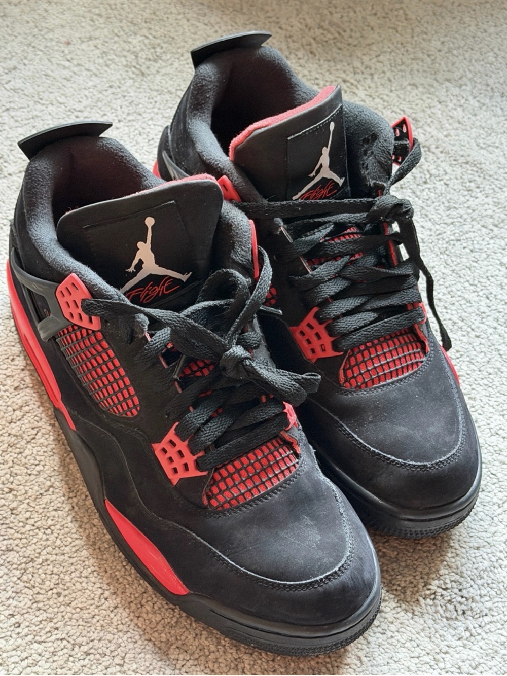 Jordan Men’s Black and Red Athletic Sneakers-Size 11